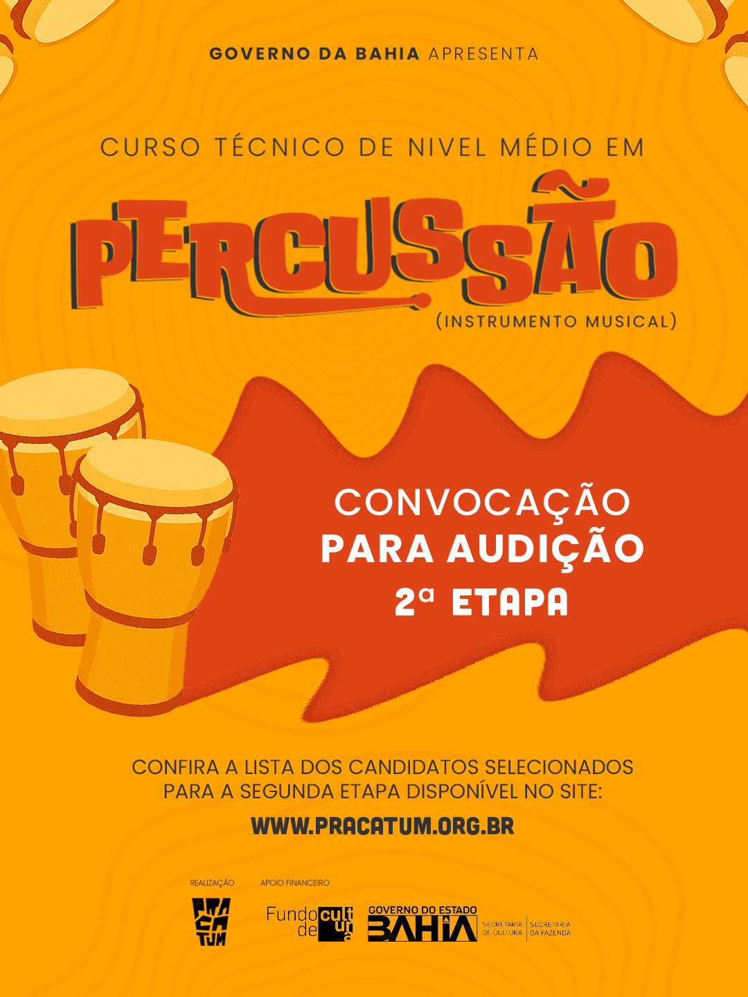 Convocação segunda etapa Curso Técnico em Percussão